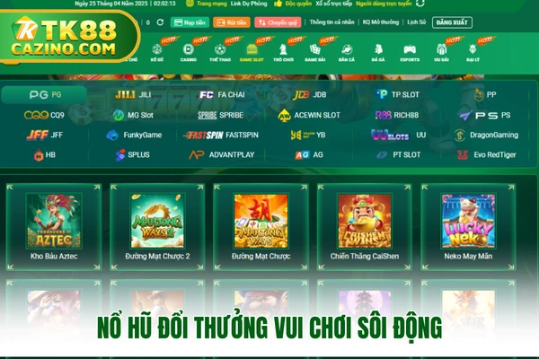 Nổ hũ đổi thưởng vui chơi sôi động